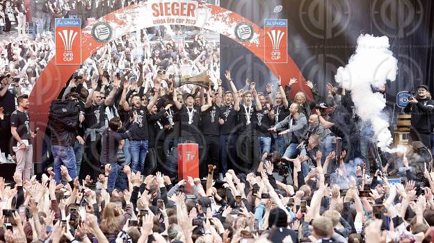 SK Sturm Cupsiegerfeier am Hauptplatz  am 01.05..2023