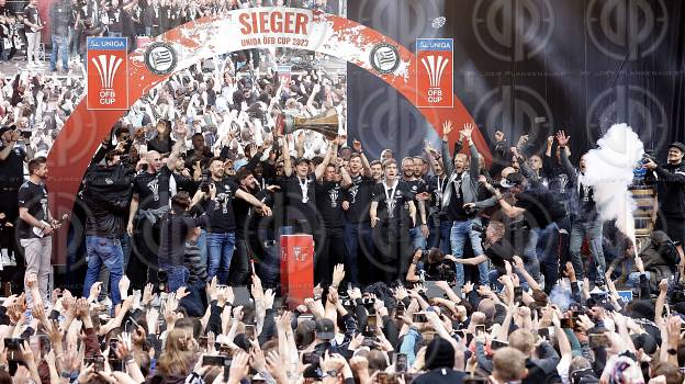 SK Sturm Cupsiegerfeier am Hauptplatz  am 01.05..2023