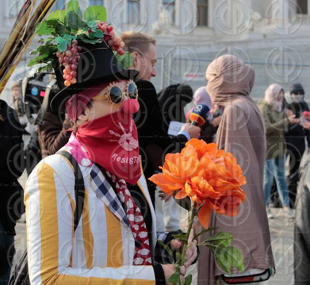 Protest gegen Vermummungsverbot