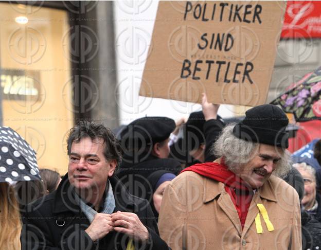 Aktion gegen ein Bettelverbot in der Steiermark