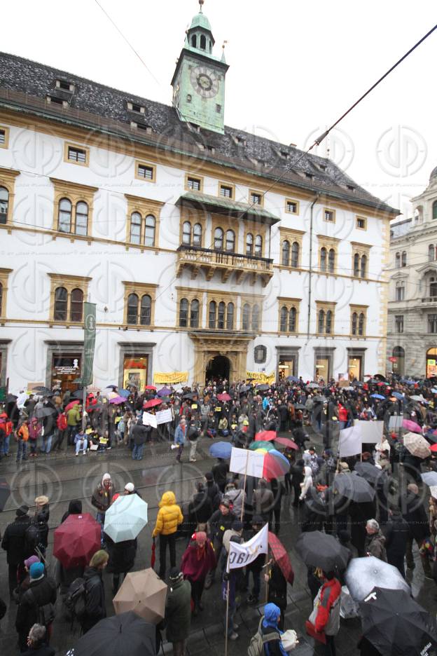 Aktion gegen ein Bettelverbot in der Steiermark