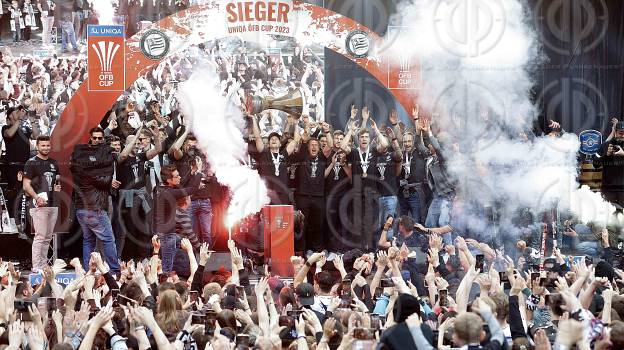 SK Sturm Cupsiegerfeier am Hauptplatz  am 01.05..2023