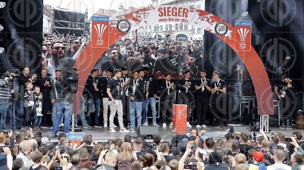 SK Sturm Cupsiegerfeier am Hauptplatz  am 01.05..2023