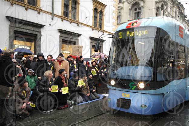 Aktion gegen ein Bettelverbot in der Steiermark