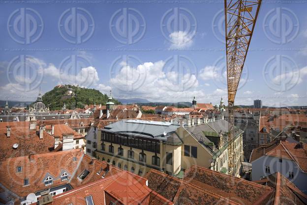 Grazer Altstadt aus der Vogelperspektive