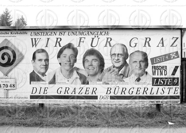 Wahlplakat zur GR-Wahl in Graz 1988