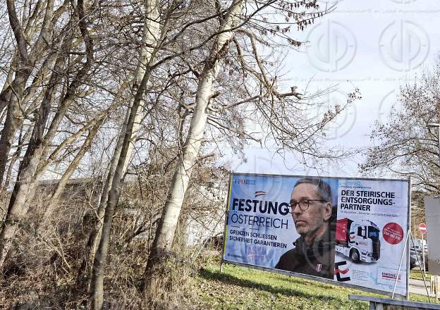 Plakat Festung Österreich der FPÖ am 13.01.2023