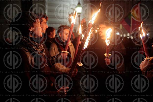 Lichterkette gegen FPOE in der Regierung