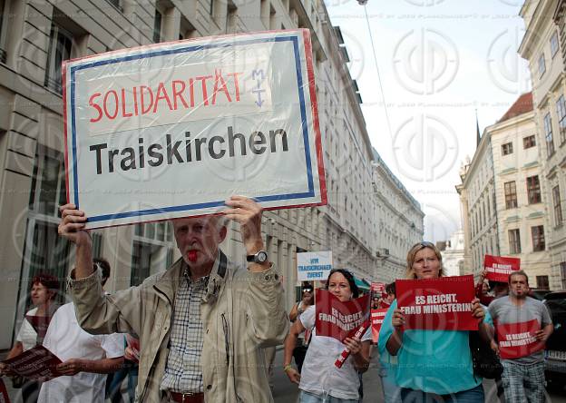 Traiskirchner Protest gegen Asylpolitik