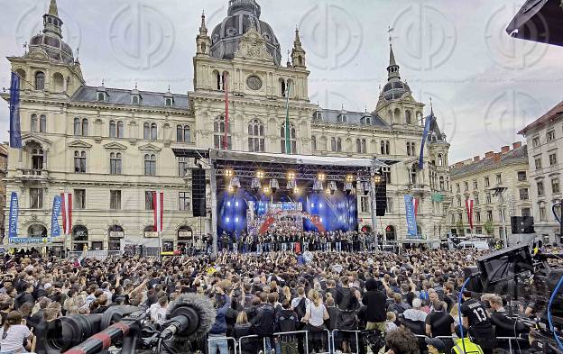 SK Sturm Cupsiegerfeier am Hauptplatz  am 01.05.2023