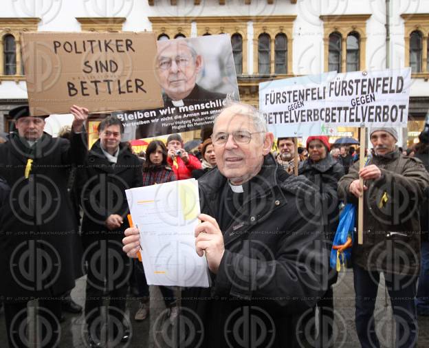 Aktion gegen ein Bettelverbot in der Steiermark